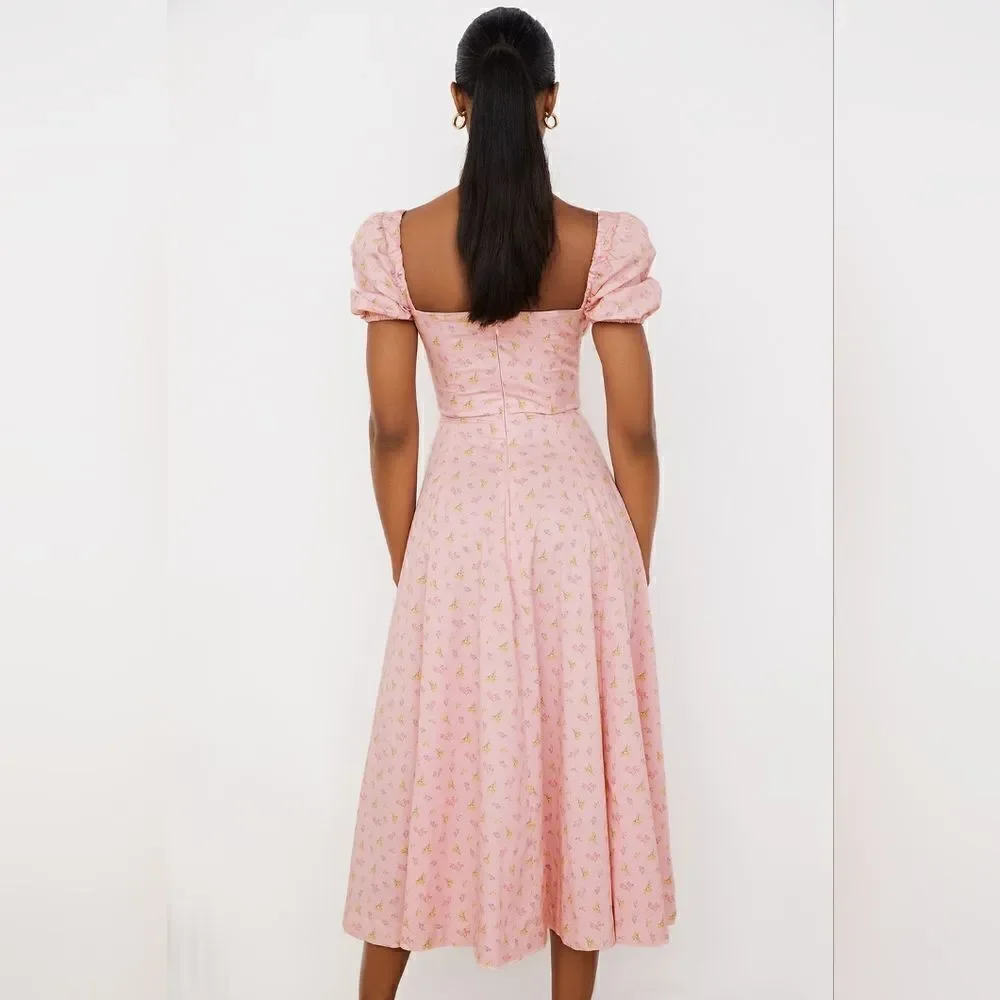 House of CB Pink Floral Midi Dress - Picture 8 of 16